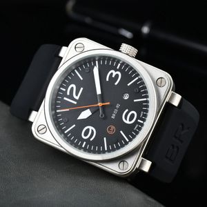 U1 Top AAA Hombres BR Reloj Modelo Deporte Correa de goma Campana mecánica automática Relojes multifunción de lujo Negocios Acero inoxidable Hombre Ross Relojes de pulsera cuadrados