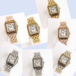 U1 Top AAA Nueva Moda Mujer Cuadrado Oro Diamante Bisel Reloj Tank Series Casual Lady Cuarzo Ultra Thin Panthere de G Factory Relojes Acero inoxidable montres reloj