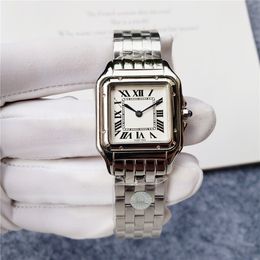 U1 Top AAA Relojes de pulsera Santos Moda Mujer Cuadrado Reloj de oro Casual Lady Cuarzo Panthere de G Relojes 316L Banda de acero inoxidable Montres Reloj Pulsera de regalo