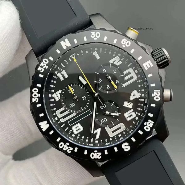 U1 AAA de primera calidad Bretiling 48MM Endurance Pro Limited Reloj con esfera negra Cronógrafo de cuarzo Batería Fecha de alimentación Reloj para hombres Correa de acero inoxidable Reloj de pulsera para hombres Nice 908