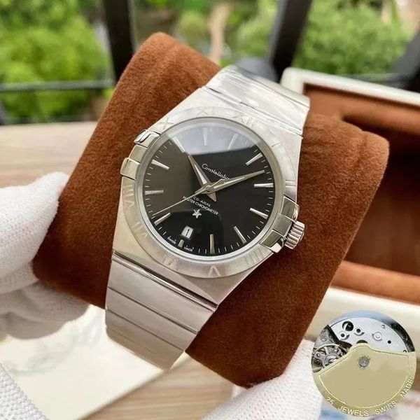 U1 Diseñador AAA de primer nivel OM G para hombres Nuevo reloj para hombre 38 mm Tres puntadas Relojes mecánicos automáticos Marca de lujo Correa de acero Moda Montre de Luxe Relojes de pulsera