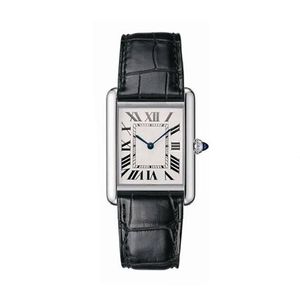 U1 Top-grade AAA Géométrique Rectangle Réservoir Montres Senior Must Quartz Montres Femme Chiffre Romain Montre En Cuir Noir Saphir Cristal Verre Ultra Mince Horloge