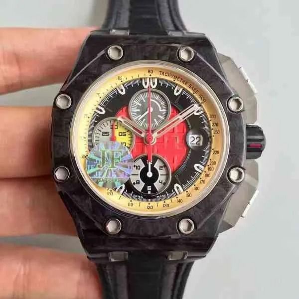 U1 Reloj de diseño de lujo AAA de primer nivel 44 mm Cronógrafo Relojes para hombres Cristal de zafiro Reloj de pulsera de calidad superior Bisel de carbono forjado Relojes de pulsera deportivos para hombre grande