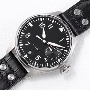 U1 hoogwaardige AAA Luxe Designer Horloge Nieuwe Mannen Automatische Mechanische Grote Klassieke Pilot Horloges 46mm Le Prince Zwart Echt Leather2013