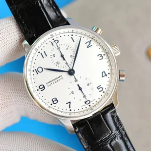 U1 Top-grade AAA Portugués IW371446C 3A Reloj de calidad Hombres Movimiento mecánico automático Portugieser Reloj suizo Correa de cuero genuino Relojes de pulsera Montre de Luxe