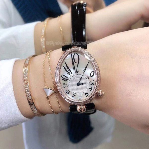U1 Top-grade femmes montre femme glace sur montres dame montre-bracelet automatique mouvement mécanique bracelet en cuir chiffres arabes cadran parfait montres design de mode