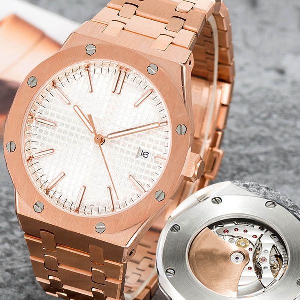 Reloj U1 Relojes para hombre 44 mm Acero inoxidable completo Movimiento de maquinaria automática Cristal de zafiro 5 ATM Correa de caucho resistente al agua Reloj de pulsera Montre de luxe