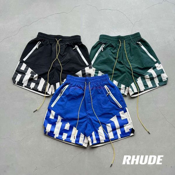 U1ye Mens Shorts 40offmens Designer Short Fashion Casual Clothing Beach Canned Rhude 23fw High Street Heavy Industry Splicaged Woven Couple Loose