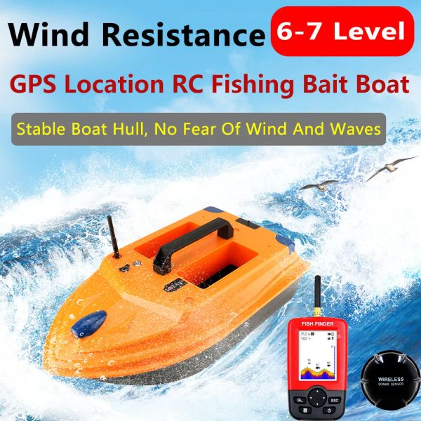 U2 Sonar 500m GPS RC Bait Boat Auto Lure Control Fishing Boat 3kg 2 Bait Fish Finder Dual Motors Smart One-Key Return Cruise