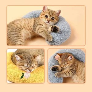 U5qf Cat Lits meubles peu pour les chats Fashion Neck Protector Deep Sleep Puppy Us-Shaped Cat chaton Chien d'affichage D240508