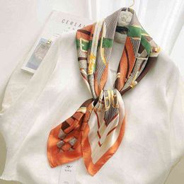 U7P5 2021 Lente en zomer Nieuwe brokaat 90 vierkante sjaal mode sfeer decoratie zijden sjaalreizen zonnebrandcrème sjaal