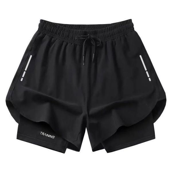 UA Designer Hommes Double Couche Fiess Respirant Séchage Rapide Élastique Faux Deux Pièces Sport Basket-Ball Entraînement Serré Court Plage Shorts Occasionnels