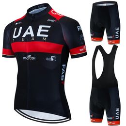 UAE Ciclismo Bib Jersey Hombres Conjunto Uniforme para hombre Pantalones Gel Ciclo Bicicleta de carretera Traje deportivo Hombre Traje Blusa Chaqueta Traje Mtb Kit 240116
