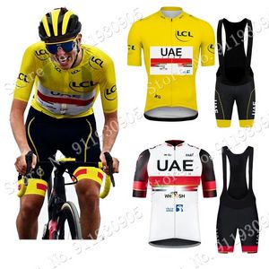 Conjunto de Jersey de ciclismo UAE Team France Tour 2021, ropa de verano, camisetas de bicicleta de carretera, traje de bicicleta, pantalones cortos con pechera, ropa de MTB, Maillot Culotte