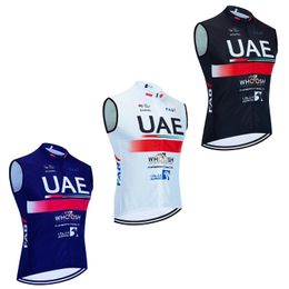 Equipo de los Emiratos Árabes Unidos Jersey de ciclismo sin mangas Hombres Mujeres JUMBO Bike Chaleco Maillot Ropa Ciclismo Quick Dry Pro Bicycl Camiseta Cortavientos 240323