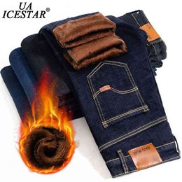 Uaicestar mannen merk winter jeans flanel stretch hoge kwaliteit Jean broek casual mode broek lente 's 210723