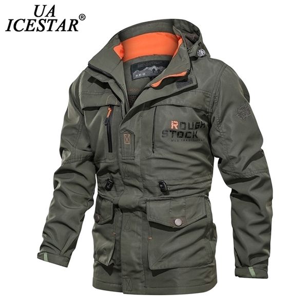 UaceStar Hommes Veste d'hiver Parkas manteau coupe-vent de plein air mode militaire épaissir des vestes chaudes décontractées de grande taille 5XL manteau pour hommes 201104