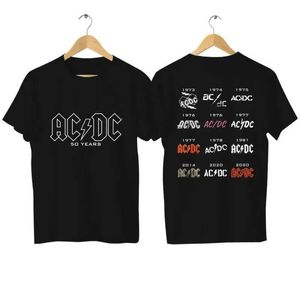 T-shirt UAL avec 50 ans d'histoire AC DC à manches courtes à manches graphiques surdimensionnées Top confortable et de haute qualité Vêtements de rue J240506