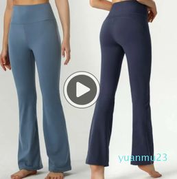 Uarun nouveau pantalon de yoga taille haute femme haute élasticité décontracté minceur buff sensation nue sport fitness pantalon évasé à séchage rapide