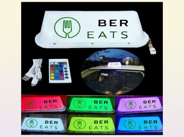 UB Eats Signe des badges de voiture sans fil TAXI CAB TOIT TOPPER LAMBRE LUMIÈRE LED LED BRIGHT pour les conducteurs3115132