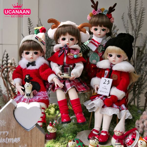UCanaan BJD Doll 30cm 1/6 poupées articulées avec des tenues complètes vêtements chaussures perruque maquillage filles jouets enfants cadeaux de Noël LJ201031