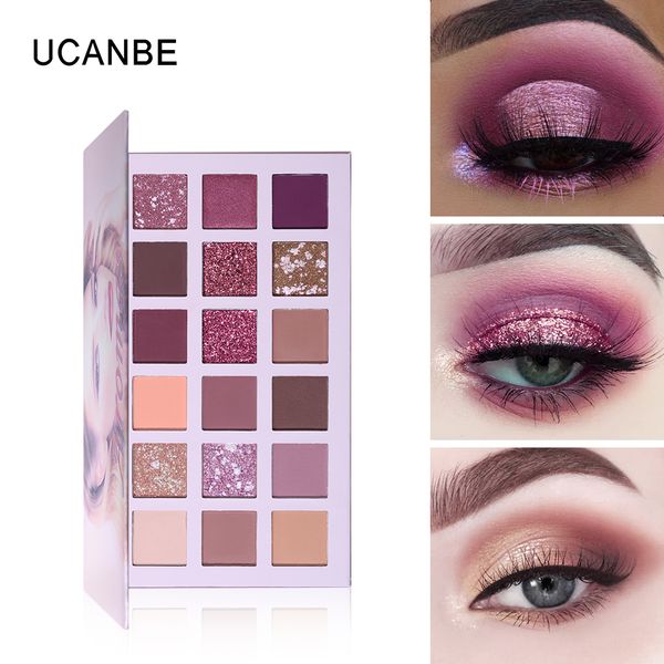 UCANBE, paleta de sombras de ojos con purpurina desnuda de 18 colores, cosméticos de maquillaje, paleta de sombras de ojos pigmentada sedosa con brillo mate, Cosméticos