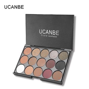 Ucanbe marca profesional 15 colores de la tierra paleta de sombra de ojos mate pigmentos maquillaje brillo sombra de ojos polvo contorno cosmético conjunto