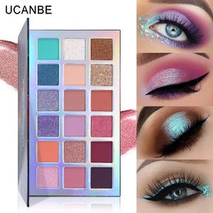 Ucanbe verwisselbare bubble nevel 18 kleuren oogschaduw make-up palet prachtige multi-reflecterende shimmer glitter pauw blauw