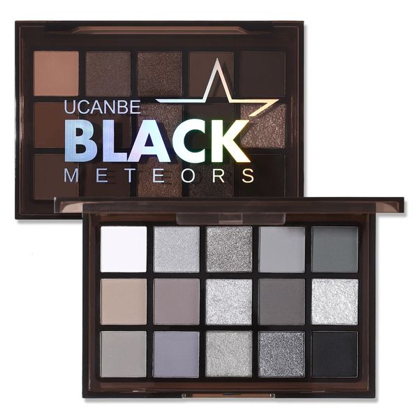 UCANBE Smokey noir fard à paupières Palette 15 couleurs foncé miroitant mat métallique maquillage Palette haute pigmentée gris argent 240124