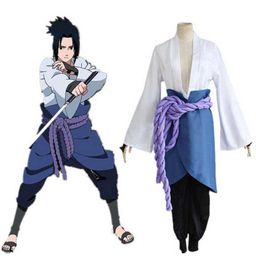 UCHIHA SASUKE COSPLAY COSTUME Anime Haruto Shippuden Termina de tercera generación Partido Halloween Blazer Pantalones Cabeza de cintura G09454703