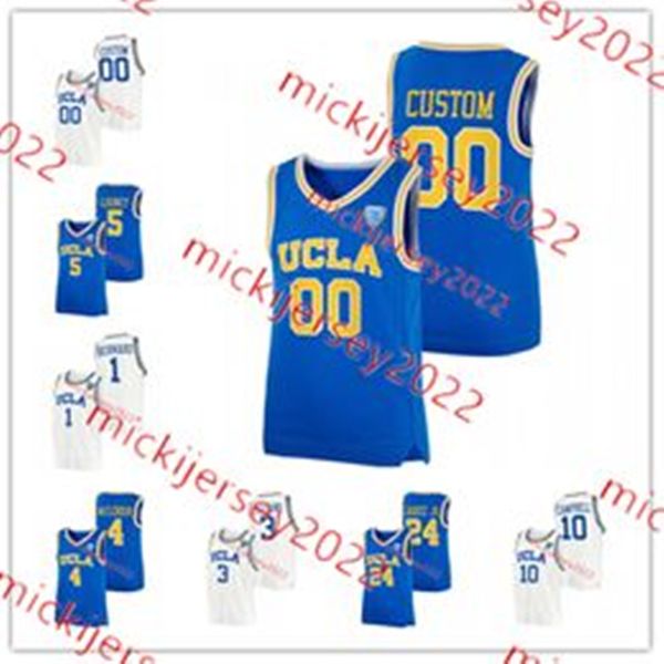 Jersey de baloncesto de UCLA 10 Lazar Stefanovic 27 Jan Vide 5 Brandon Williams 22 Devin Williams UCLA Bruins Jerseys cosidos personalizados para hombres jóvenes