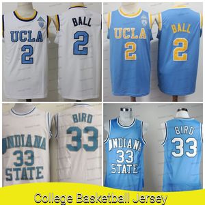UCLA Bruins 2 Lonzo Ball Basketball Jersey Iowa State Cyclones 33 Larry Bird North Carolina 2 Cole Anthony Blue White College Jerseys Mens