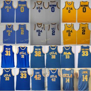 UCLA Bruins College Jerseys Basketball Russell Westbrook 0 Lonzo Ball 2 Zach LaVine 14 Kevin Love 42 Kareem Abdul Jabbar Reggie Miller