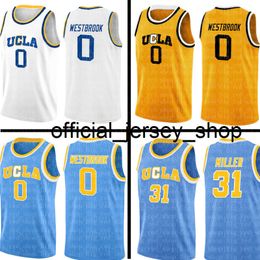 UCLA Russell 0 Westbrook Reggie 31 Miller Jersey College NCAA University Hombres Barato al por mayor Camisetas de baloncesto Bordado