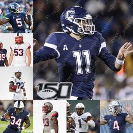 Maillot de football Uconn Huskies Robert Burns Cameron Hairston Jahkai Gill Steven Krewski Brian Brewton D.j. Morgan Durante Jones Omar