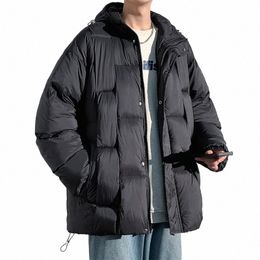 ueteey hiver Harajuku moelleux vestes rembourrées hommes 2023 Streetwear épais chaud Parkas décontracté Fi coupe-vent hommes veste pardessus 00ie #