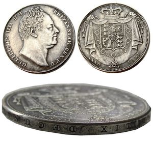 Couronne d'épreuve de William IV, artisanat de grande-bretagne UF(80)-UF(81), 1831/1834, bord de lettre plaqué argent, copie de pièce de monnaie, fabrication de matrices métalliques