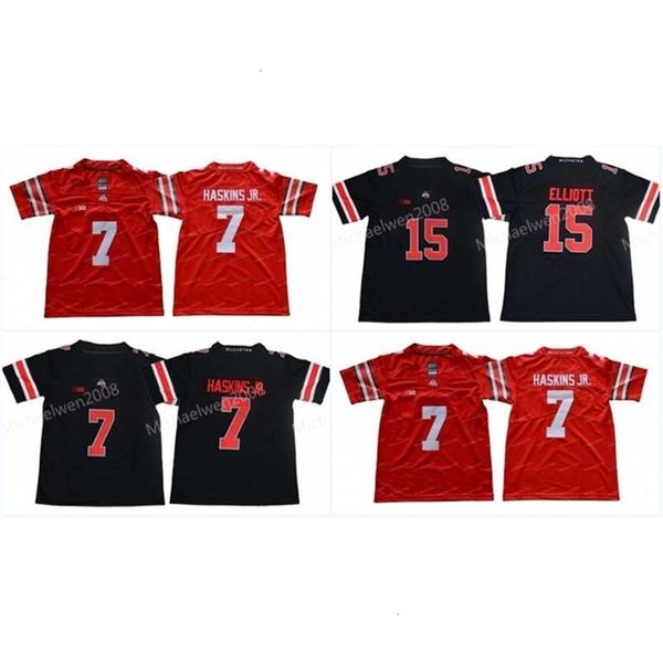 Uf CeoA3740 Jeunesse NCAA Ohio State Buckeyes Jersey 7 Dwayne Haskins Jr. 15 Ezekiel Elliott College Maillots de haute qualité S-XL En stock