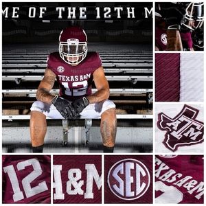 Uf CeoNC202 Texas AM Aggies 2020 NCAA College Football Jersey Stiched Nom Stiched Number Haute Qualité Livraison Rapide