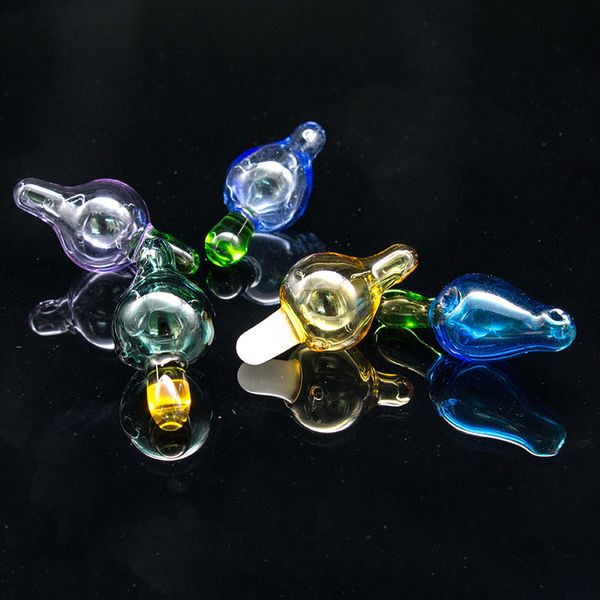 Narguilé UFO Carb cap avec mini trou bleu vert coloré Pour Flat Top Banger Nails bong en verre vendant également des casquettes stand terp perle