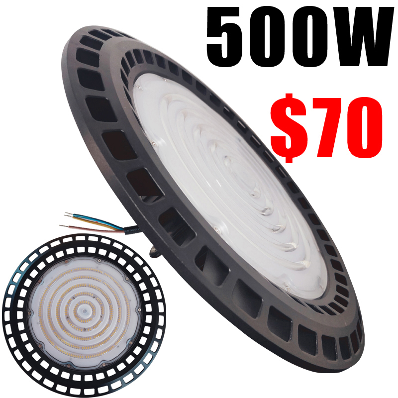 500 W UFO-LED-Hochregalleuchte, 6000–6500 K, wasserdicht, staubdicht, Lagerbeleuchtung, Garage, Fabrik, Turnhalle, Keller, Parkplatz