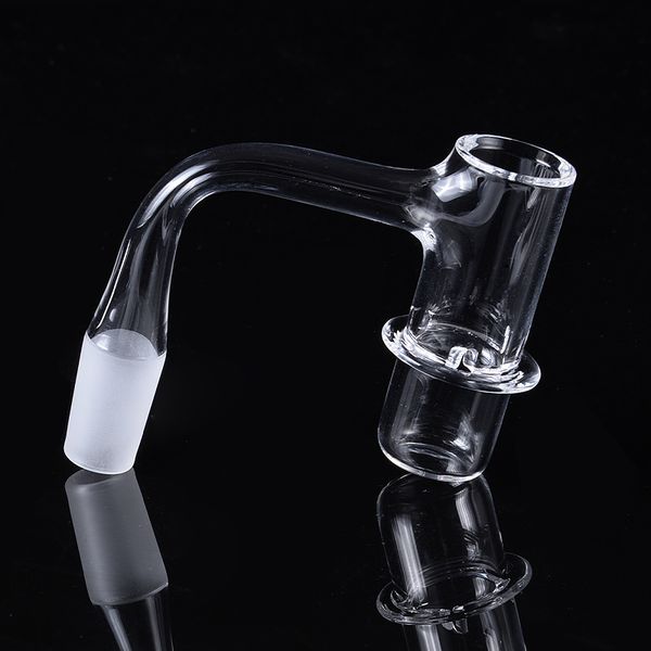 UFO Sans Soudure Entièrement Soudé Quartz Bangers Fumeurs Accessoires 10mm 14mm Mâle Joint 45 90 Degrés Verre Mélangeur Spin Nails Bord Biseauté Banger 100 vrai Quartz FWQB10