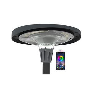 UFO Solar Street Lights 800W 1200W Warm/Wit kleurrijk licht Tuin Licht Bluetooth -app Remote Waterdichte IP65 Schip BY SEA USA USA