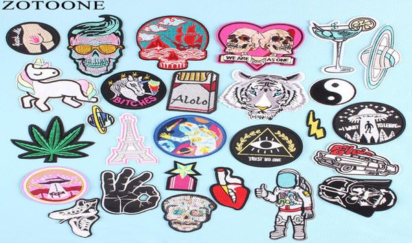 Patch de tigre de crâne d'espace UFO à repasser sur le bandeau cousu sur l'insigne appliqué, patchs brodés de motard de moto pour vêtements, autocollant 9465197