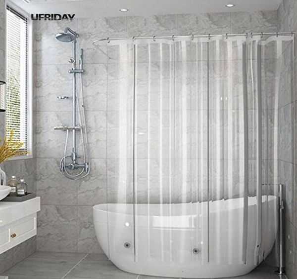 Ufriday rideau de douche transparent complet rideaux de bain transparent liner peva mildiwp proofer imperroproping tissu rideau de salle de bain pour home5094933
