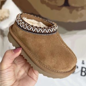 UG G Australië Kid Peuter Tasman uggskid Slippers Tazz Babyschoenen Kastanjebont Slippers Schapenvacht Shearling Klassieke Ultra Mini Boot Wintermuiltjes Suède laarsjes