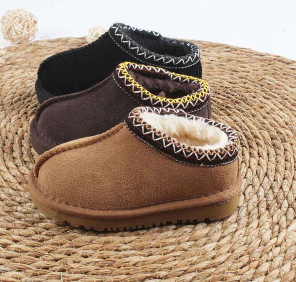 UG G Kids Tasman Pantoufles Uggies Braid Tazz Sandales Chaussures de bébé Claquettes en fourrure de châtaigne Peau de mouton Shearling Classic Ultra Mini Boot Chaussures d'hiver australiennes