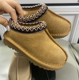 UG G Tasman II-pantoffels voor kinderen, Tazz-babyschoenen Kastanjebont Slippers Schapenvacht Shearling Klassiek Ultra Mini-laars Wintermuiltjes Instappers Suède laarsjes Nieuw 66