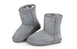 UG G hiver enfants coton bottes de neige nouveaux enfants bébé véritable daim cuir chaud bottes à fond souple
