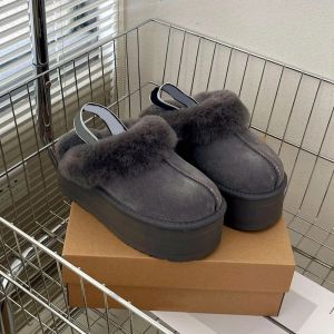 Disquette Mode Suede Slippers Dikke Zool Slippers Kastanje Harige Slippers Shearling Tazz Muiltjes Dames Instappers Bovencomfort Herfst Winter Lelijke Slippers 35-40